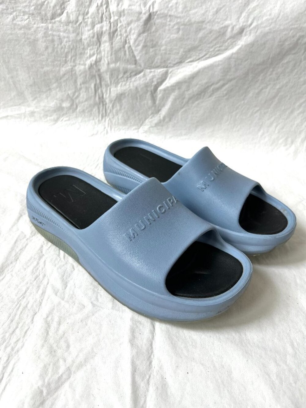 Municipal slide sandals Podium light blue mens 8 m float foam comfortable